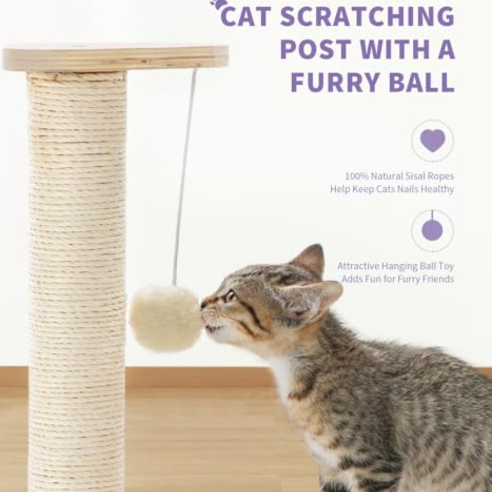 Modern Cat Scratching Post Interactive Toy Sisal … - image 5